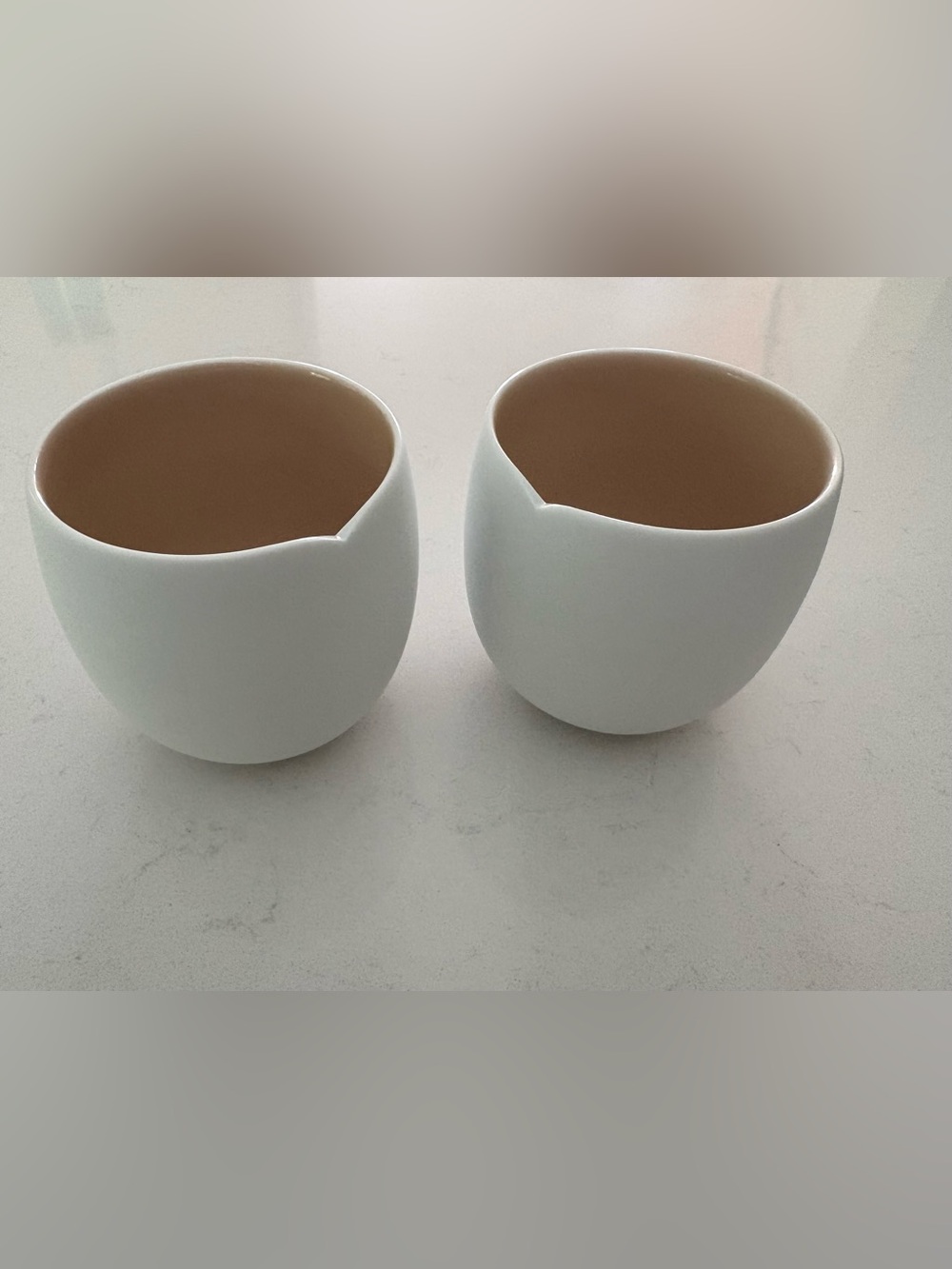 Minimalist Set of 2 White Porcelain Coffee Cups by Nespresso - 390 ml